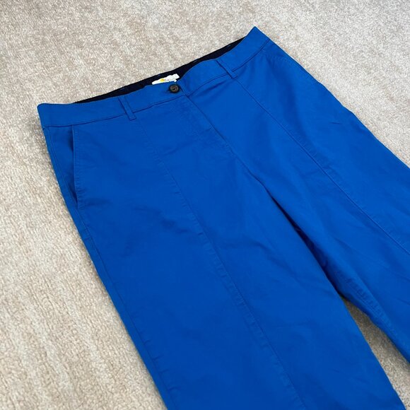 Boden Blue Cropped Cotton Trousers Pants 14 - Picture 3 of 10